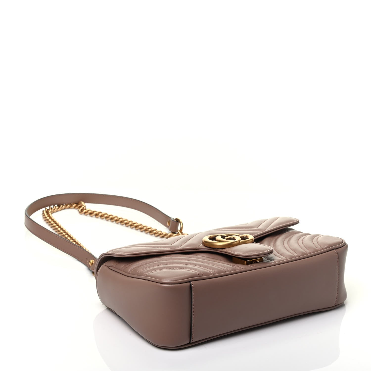 Gucci Calfskin Matelasse Small GG Marmont Shoulder Bag Porcelain Rose 4 of 9