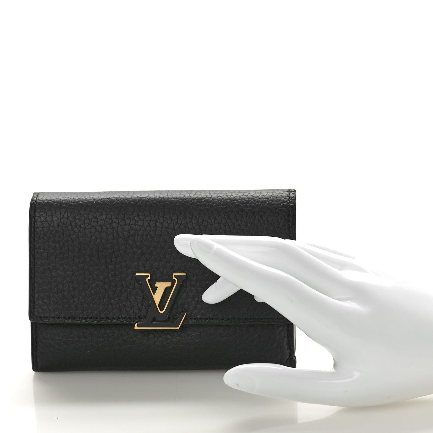 Taurillon Capucines Compact Wallet Black