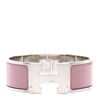 Hermes Enamel Wide Clic Clac H Bracelet PM Rose Poudre 2 of 8