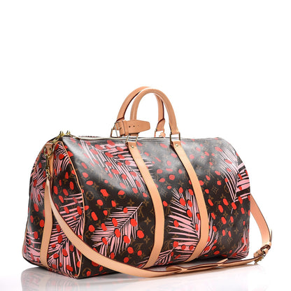 Louis Vuitton Monogram Jungle Dots Keepall Bandouliere 50 Sugar Pink Poppy 4 of 9
