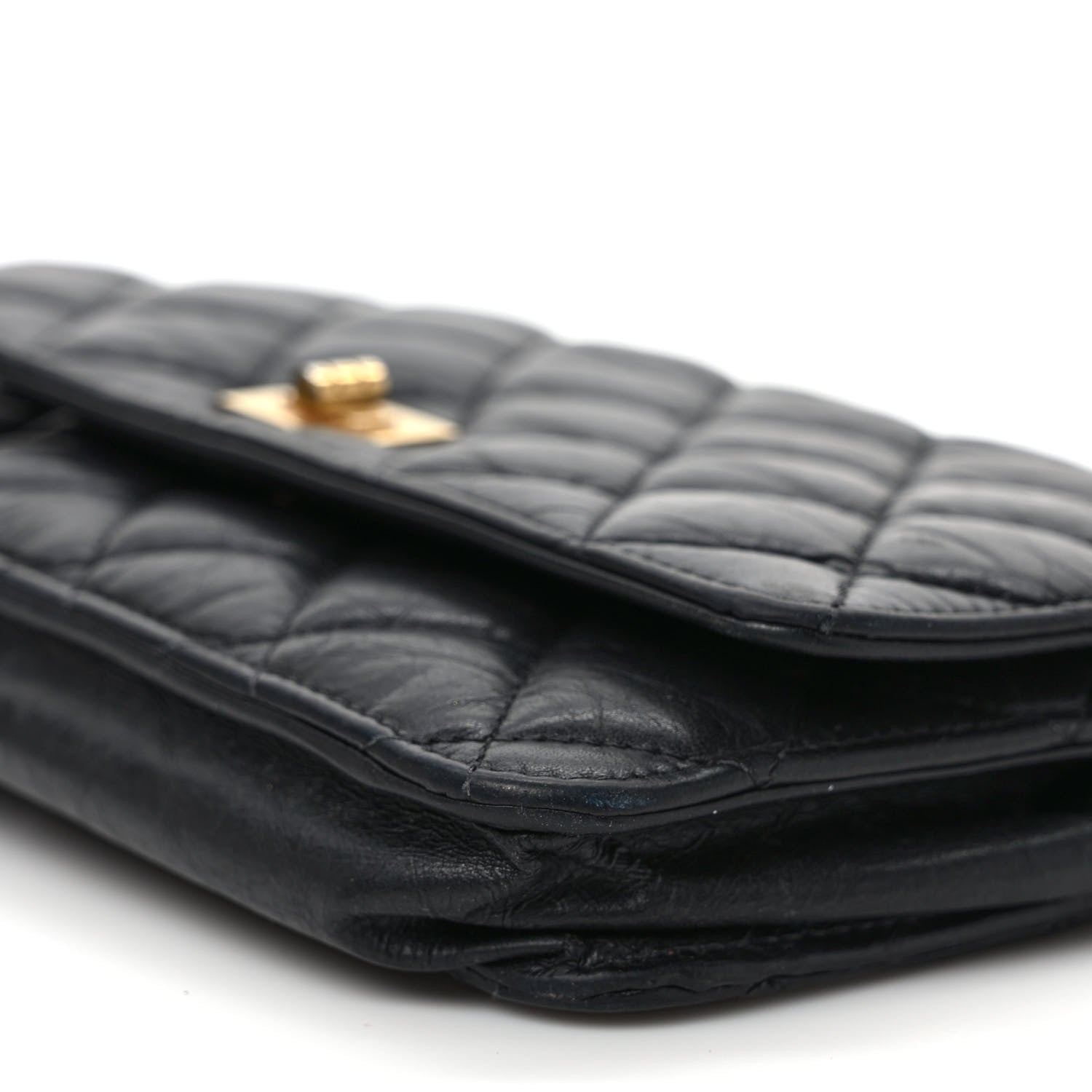 Chanel Aged Calfskin Quilted Reissue Wallet On Chain WOC Black 10 of 12