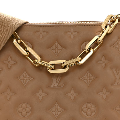Louis Vuitton Lambskin Embossed Monogram Coussin PM Camel 9 of 12