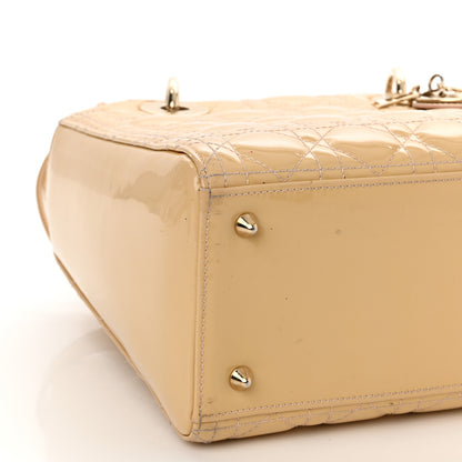 Christian Dior Patent Cannage Medium Lady Dior Beige 9 of 16