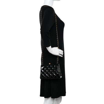 Chanel Patent Quilted Frame Evening Bag Black 2 of 13
