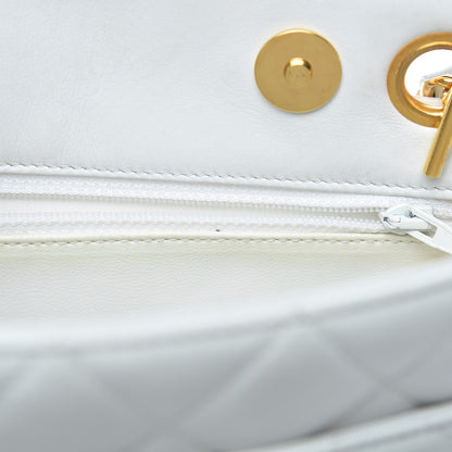 Chanel Lambskin Quilted Shoulder Bag White 11 of 27