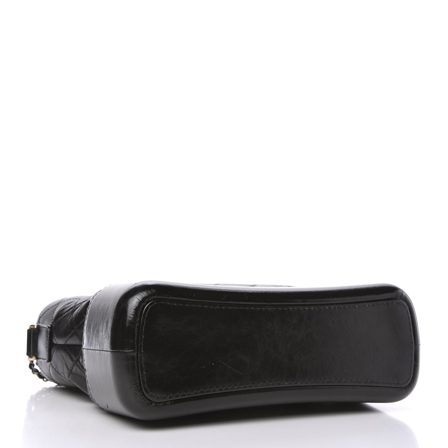 Aged Calfskin Quilted Medium Gabrielle Hobo Black