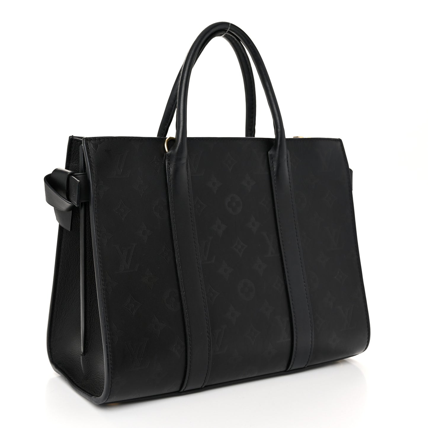 Monogram Cuir Plume Very Tote MM Black
