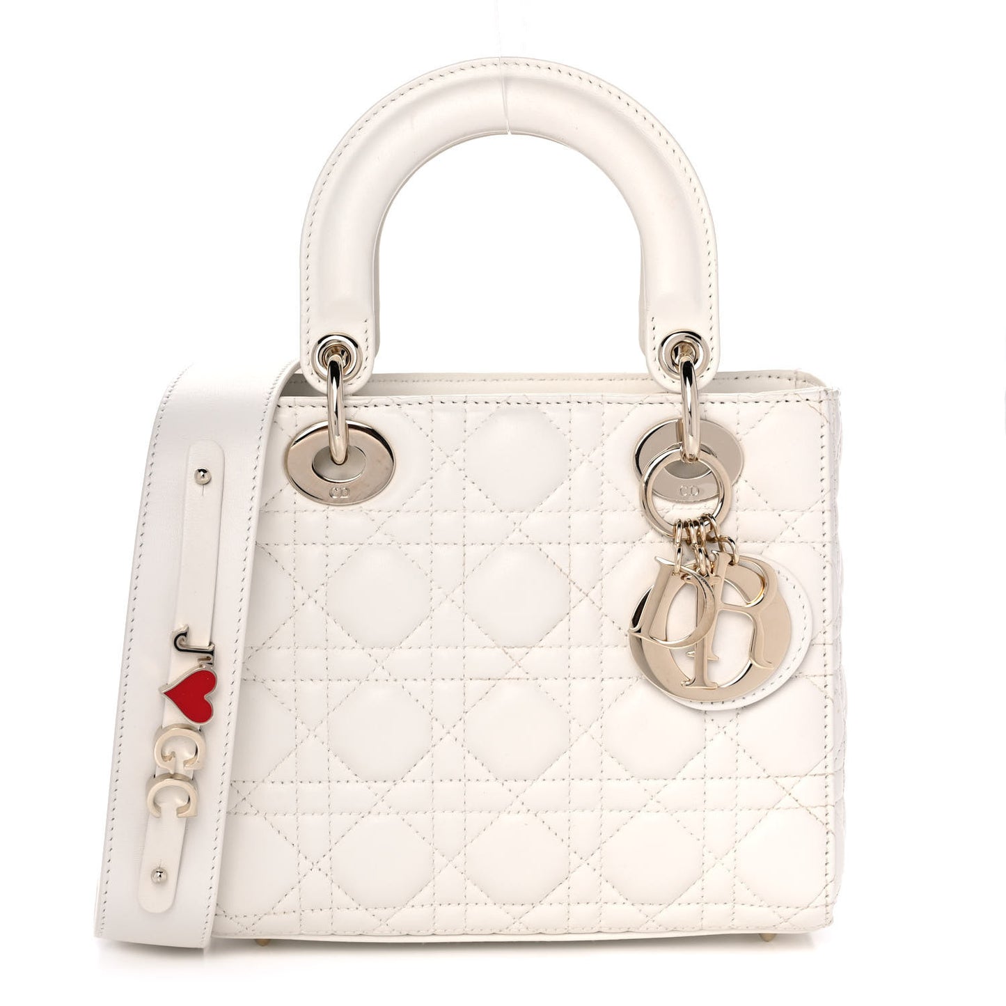 Lambskin Cannage Small My ABCDior Lady Dior White