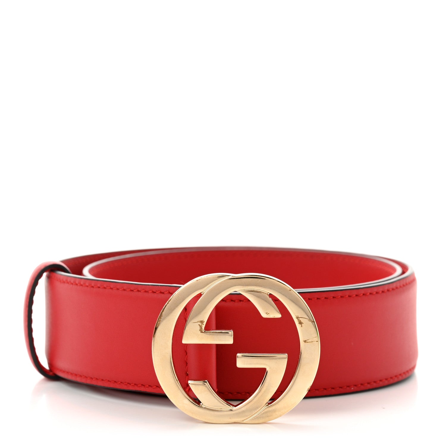 Gucci Moon Calfskin Interlocking G 37mm Belt 70 28 Vibrant Red 1 of 6