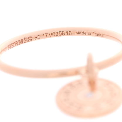 Hermes 18K Rose Gold Diamond Gambade Ring 55 7.25 5 of 6