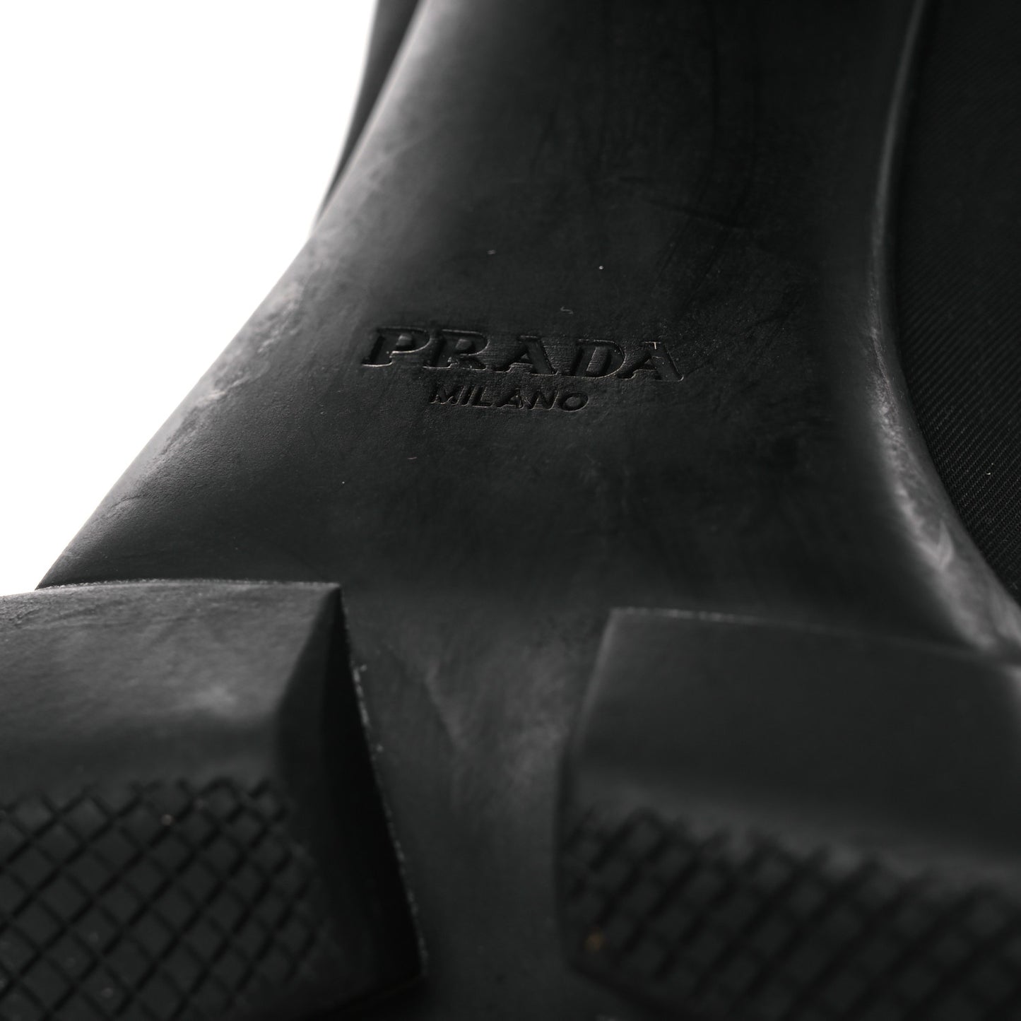 Vitello Montana Re-Nylon Metal Triangle Logo 110mm Ankle Boots 39 Black