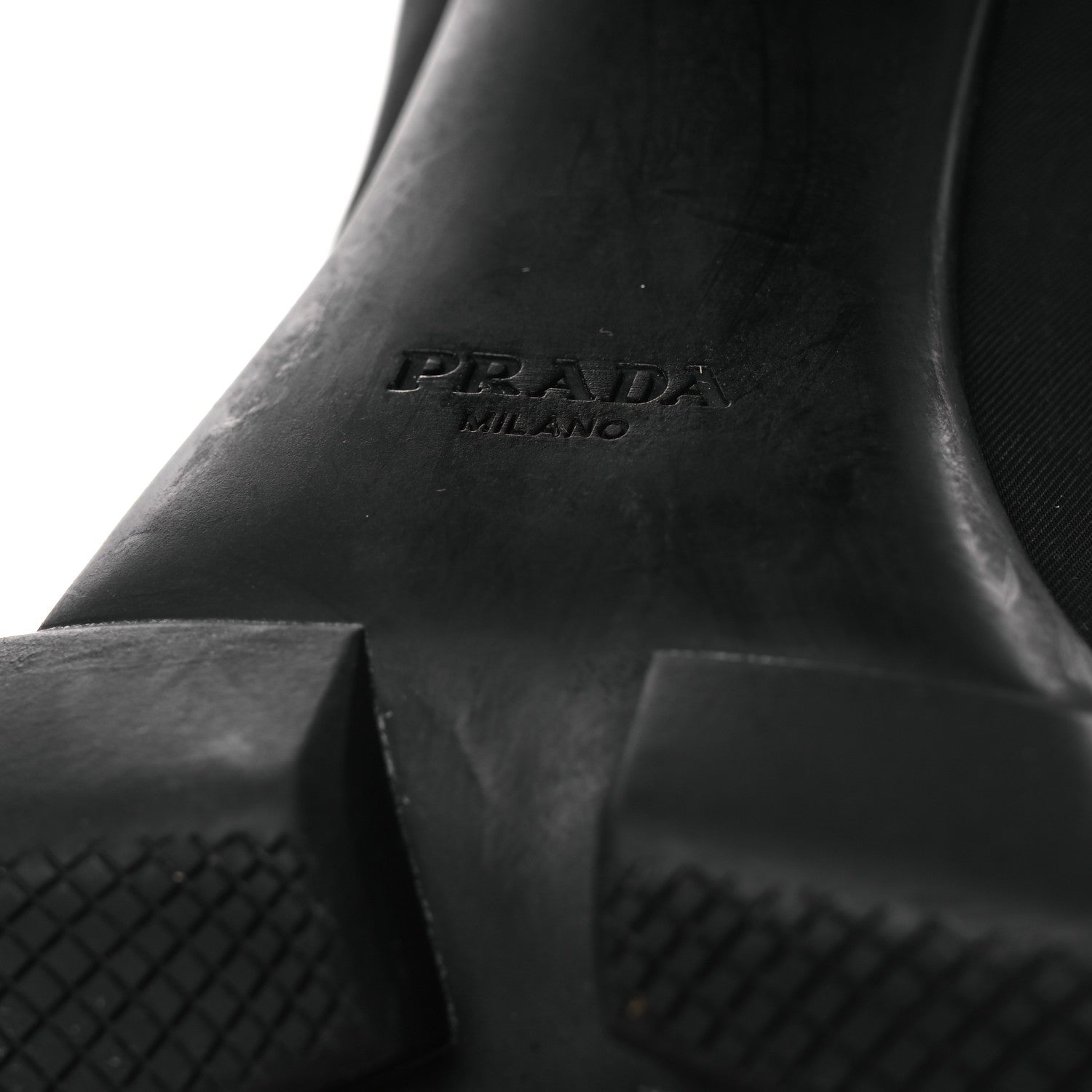 Prada Vitello Montana Re-Nylon Metal Triangle Logo 110mm Ankle Boots 39 Black 8 of 13