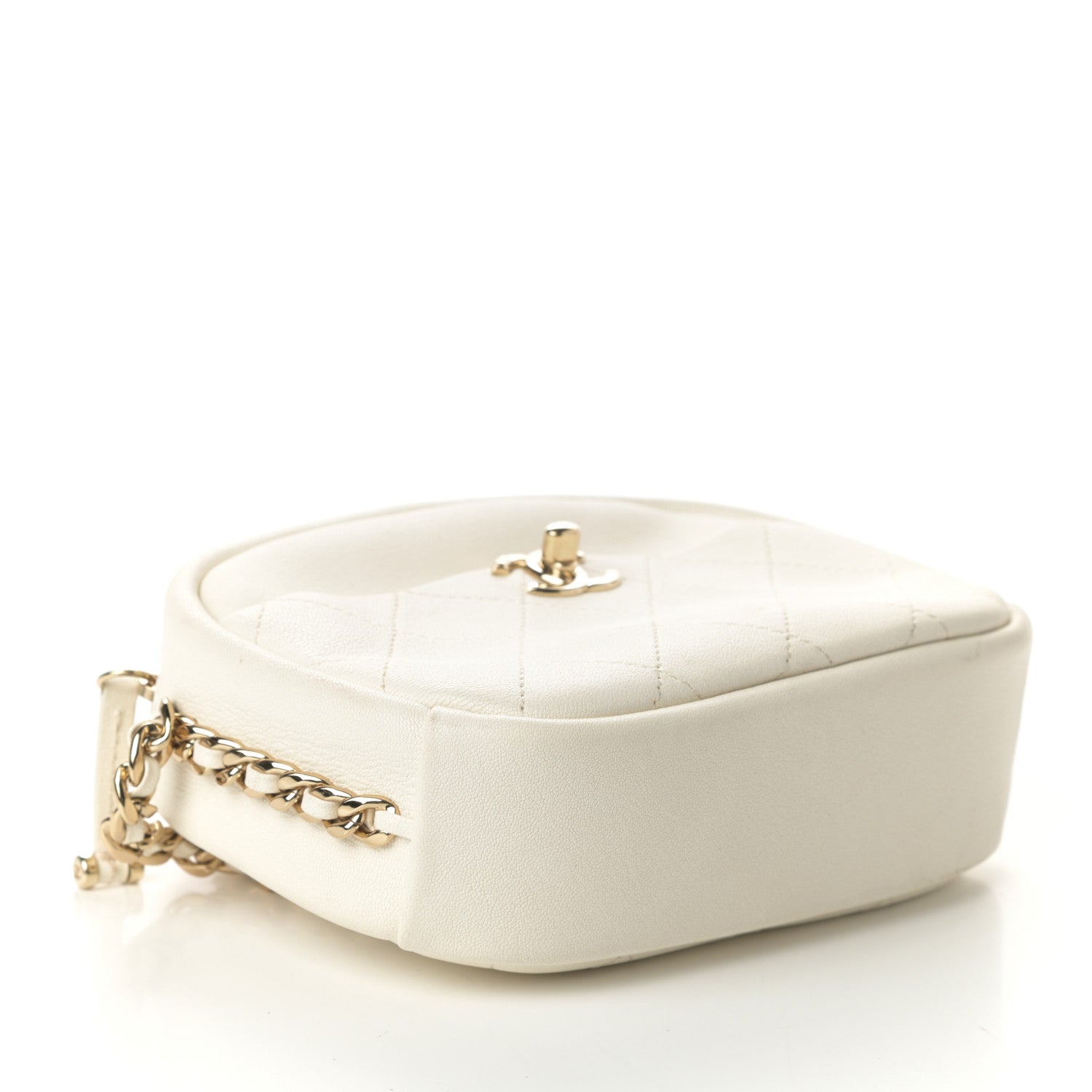 Chanel Goatskin Quilted Small Casual Trip Camera Case White 4 of 11