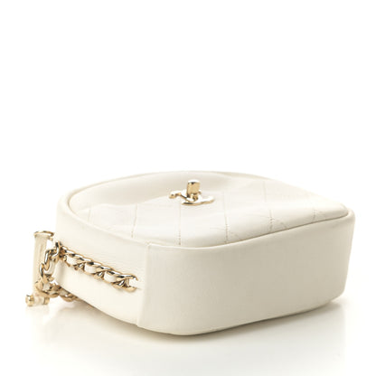 Chanel Goatskin Quilted Small Casual Trip Camera Case White 4 of 11
