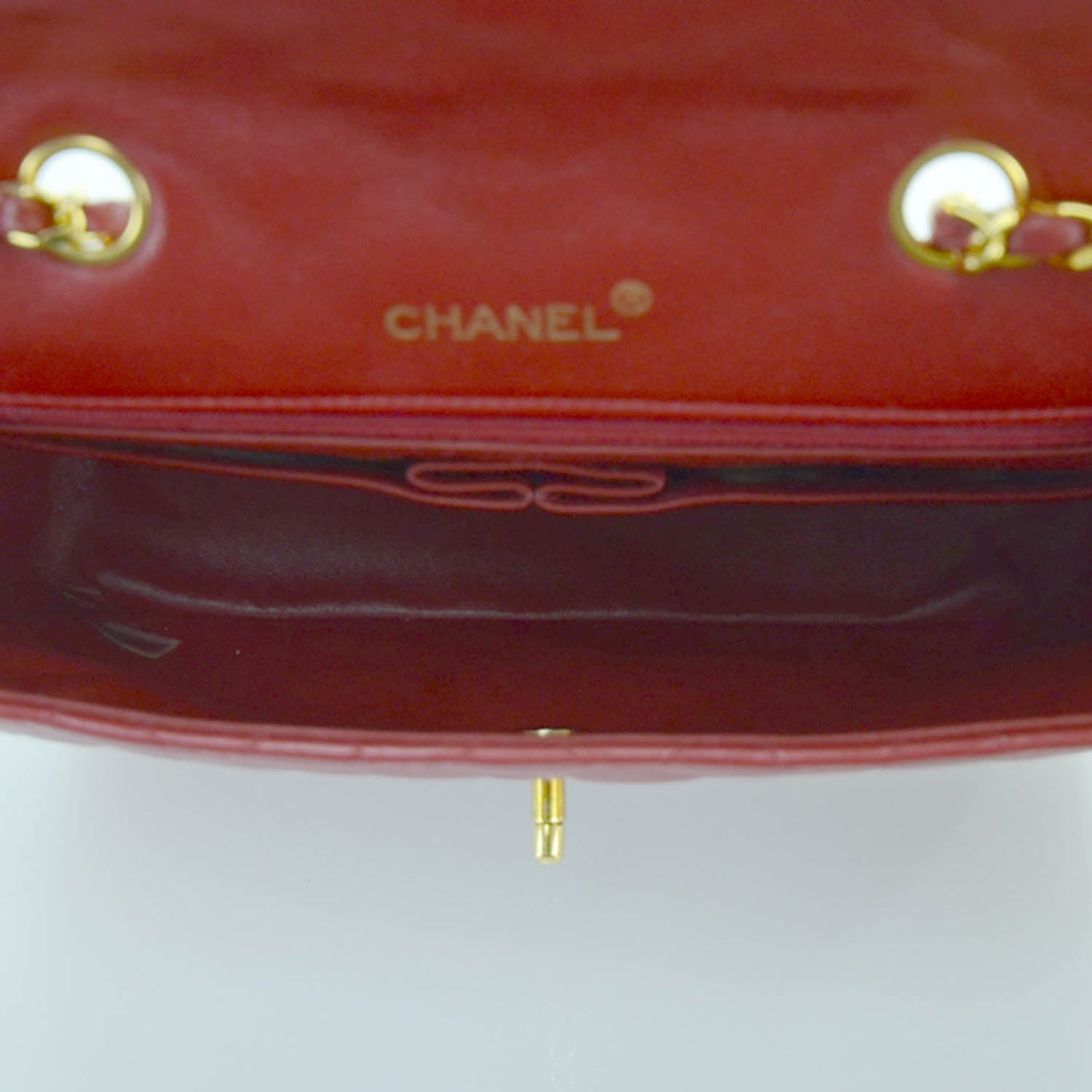 Lambskin Quilted Medium Flap Red