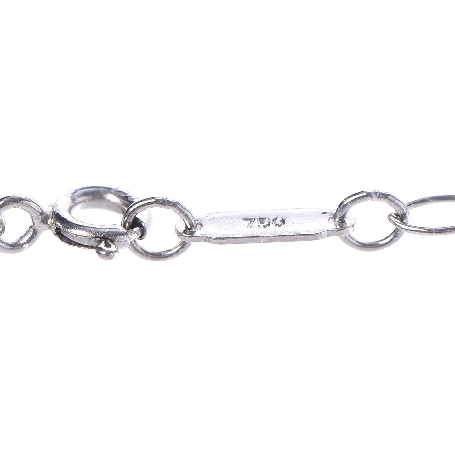 18K White Gold Diamond Crown Key Pendant Necklace