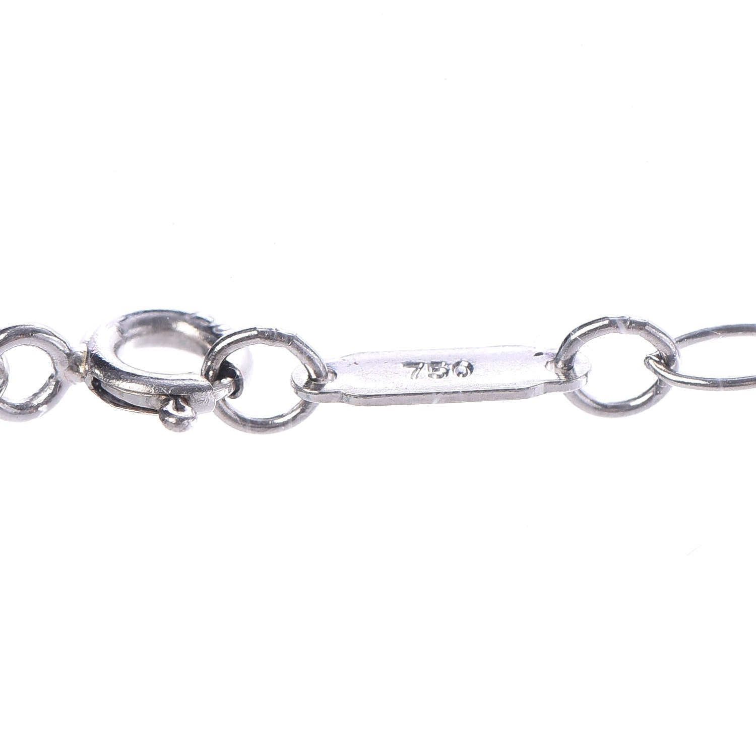 Tiffany 18K White Gold Diamond Crown Key Pendant Necklace 5 of 6