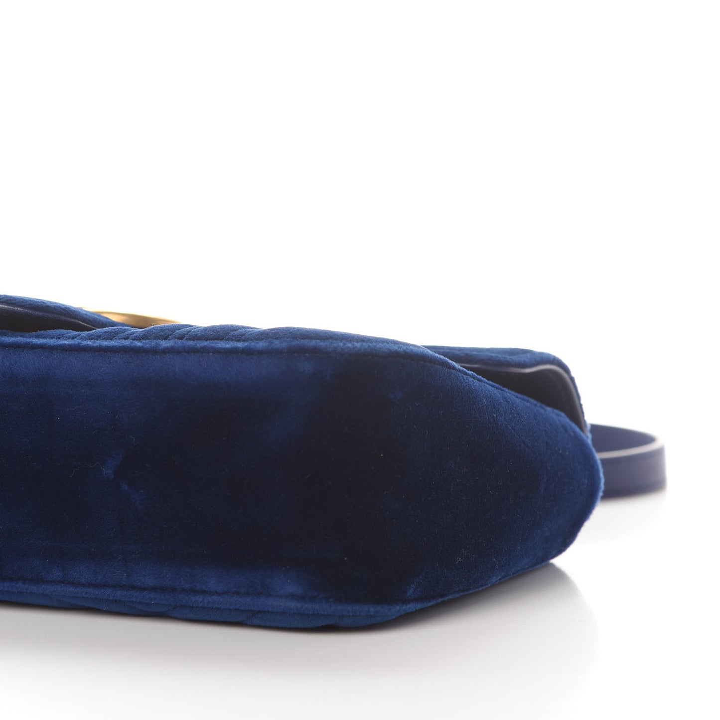 Velvet Matelasse Small GG Marmont Shoulder Bag Cobalt Blue