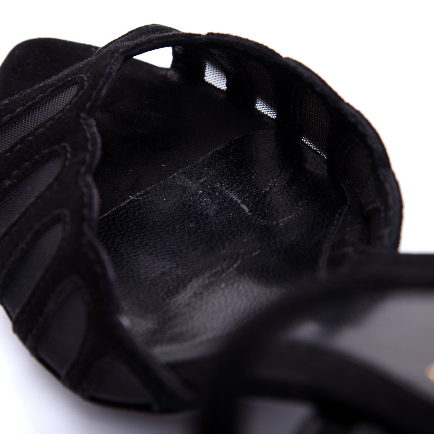 Fendi Suede Mesh Slingback Heel Sandals 39 Black 11 of 12