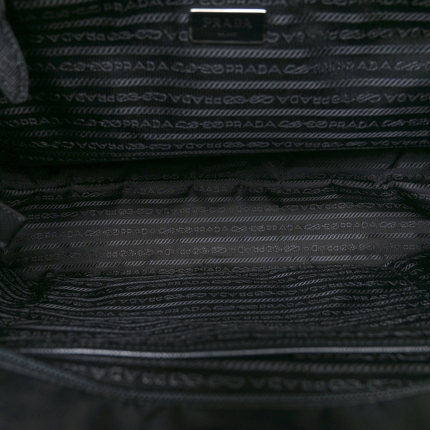 Tessuto Nylon Saffiano Shopping Tote Black