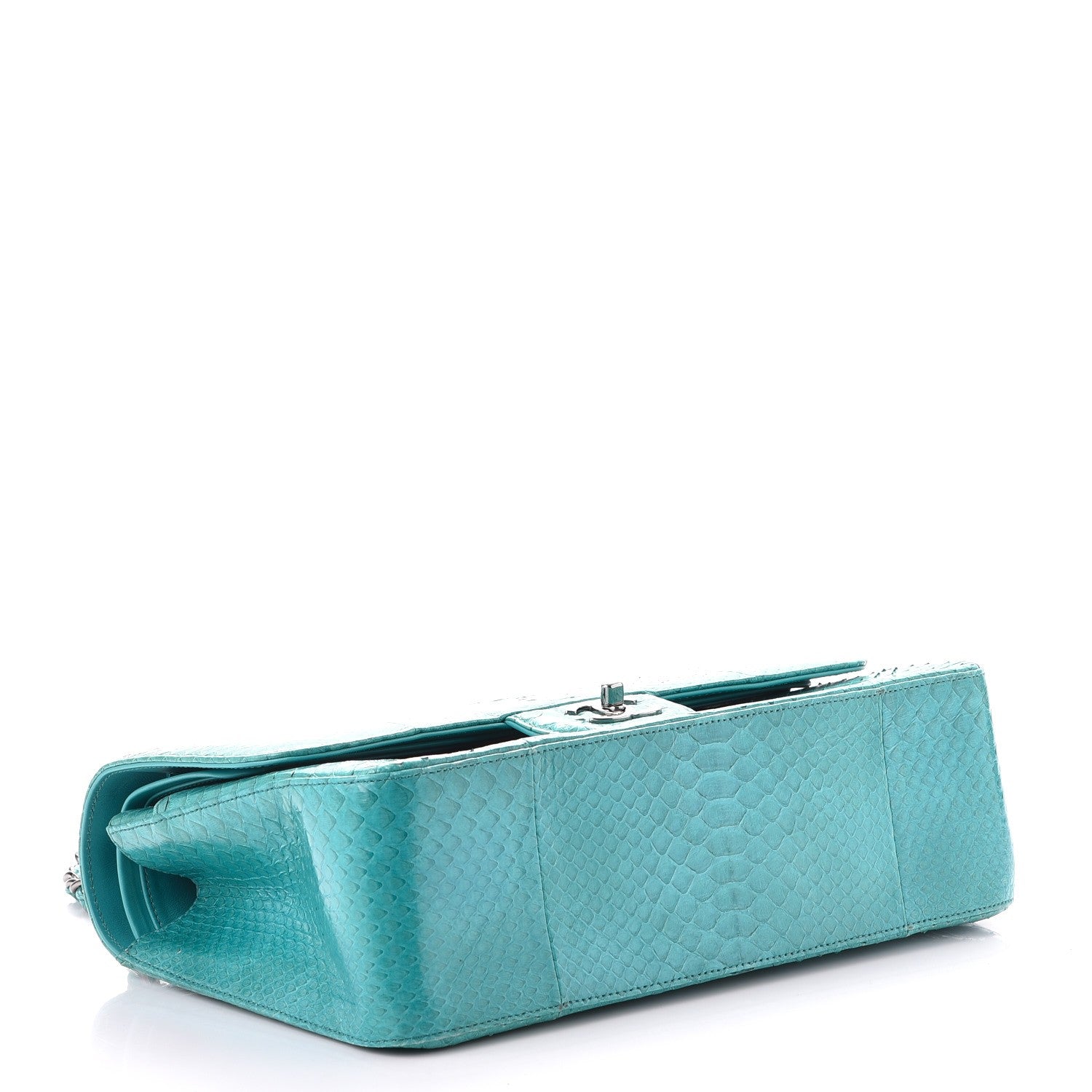 Chanel Python Jumbo Double Flap Turquoise 5 of 10
