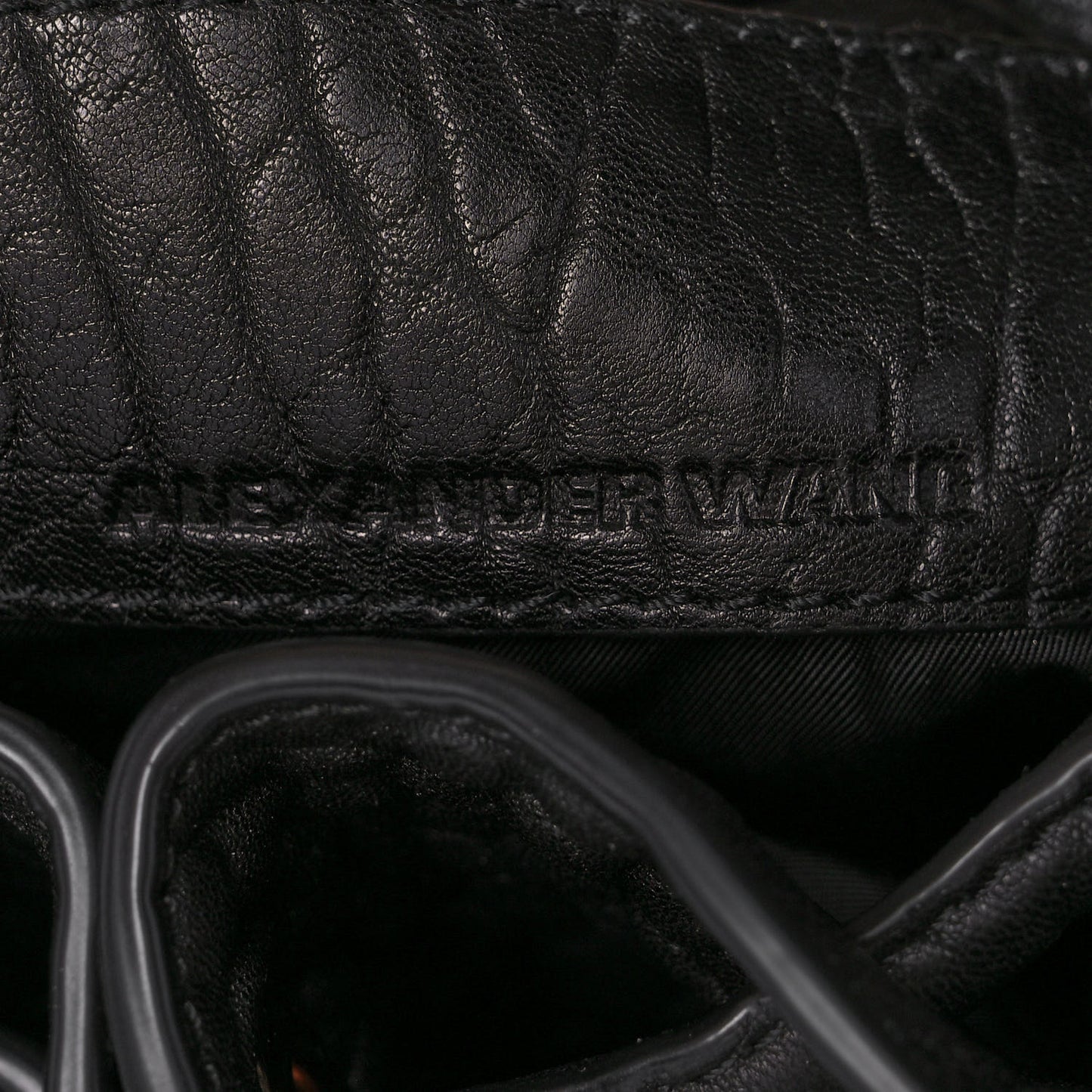 Pebbled Lambskin Diego Bucket Black Rose Gold Hardware
