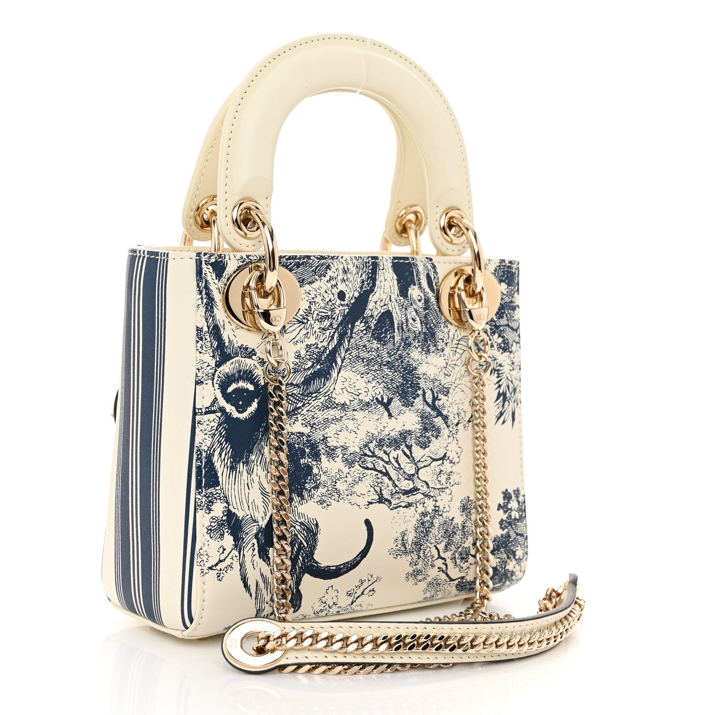 Calfskin Toile de Jouy Mini Lady Dior Blue