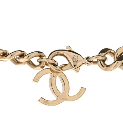 Chanel Crystal Chain Link CC Turnlock Choker Necklace Gold Silver 4 of 5