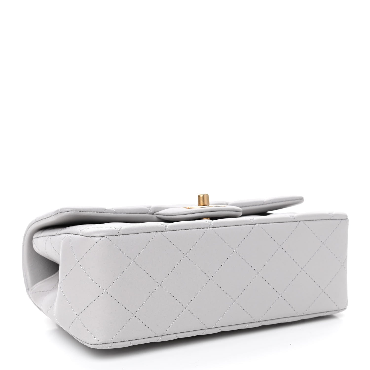 Chanel Lambskin Quilted Mini Top Handle Rectangular Flap Grey 3 of 4