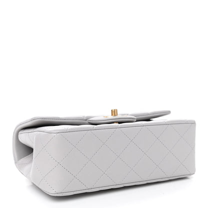 Chanel Lambskin Quilted Mini Top Handle Rectangular Flap Grey 3 of 4