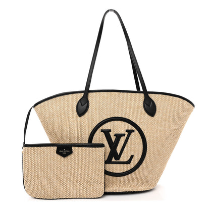 Louis Vuitton Raffia Saint Jacques Tote Black 3 of 13