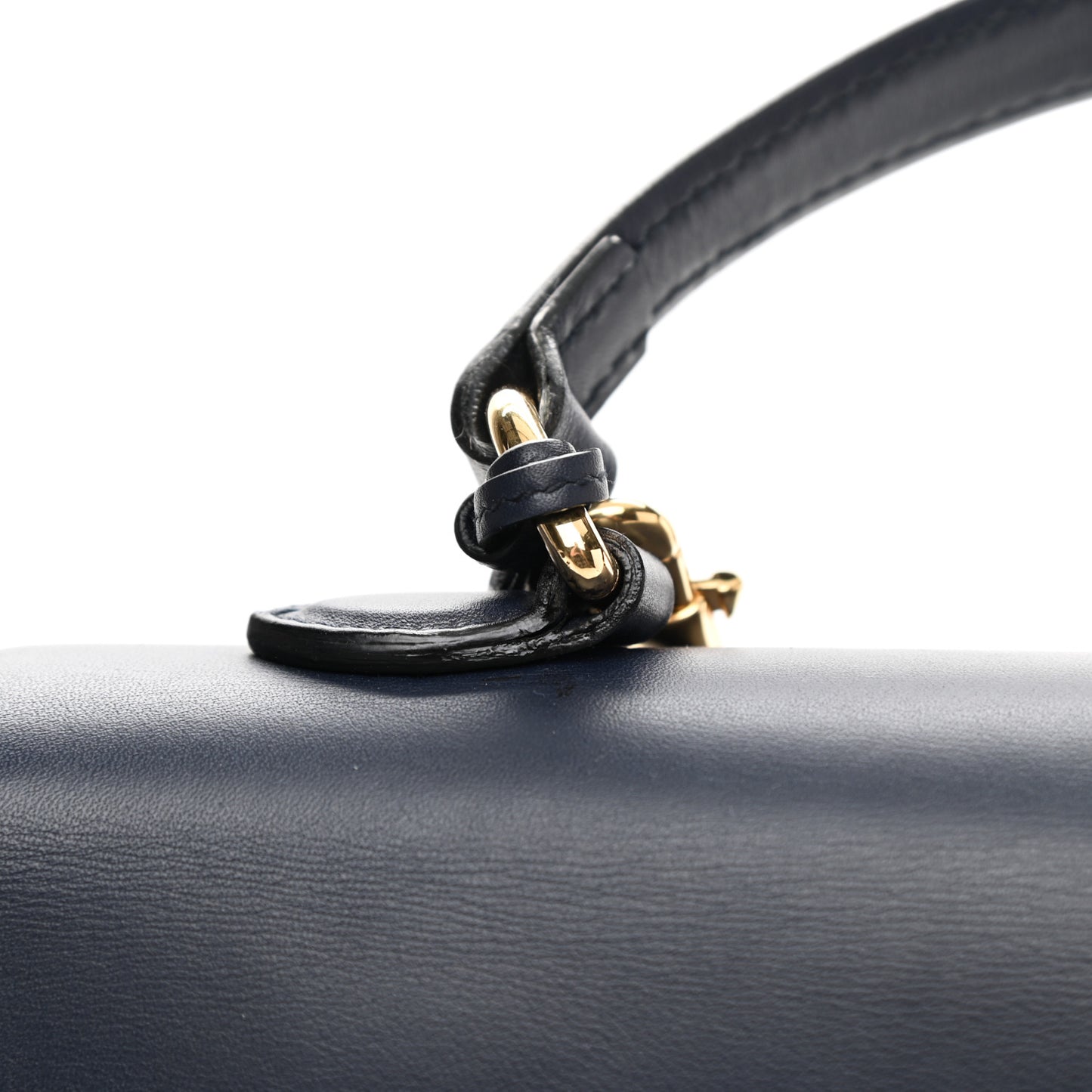 Calfskin Medium Padlock Signature Top Handle Bag Navy
