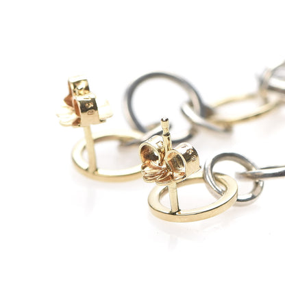 Tiffany Sterling Silver 18K Yellow Gold Multi Circle Dangle Earrings 3 of 6