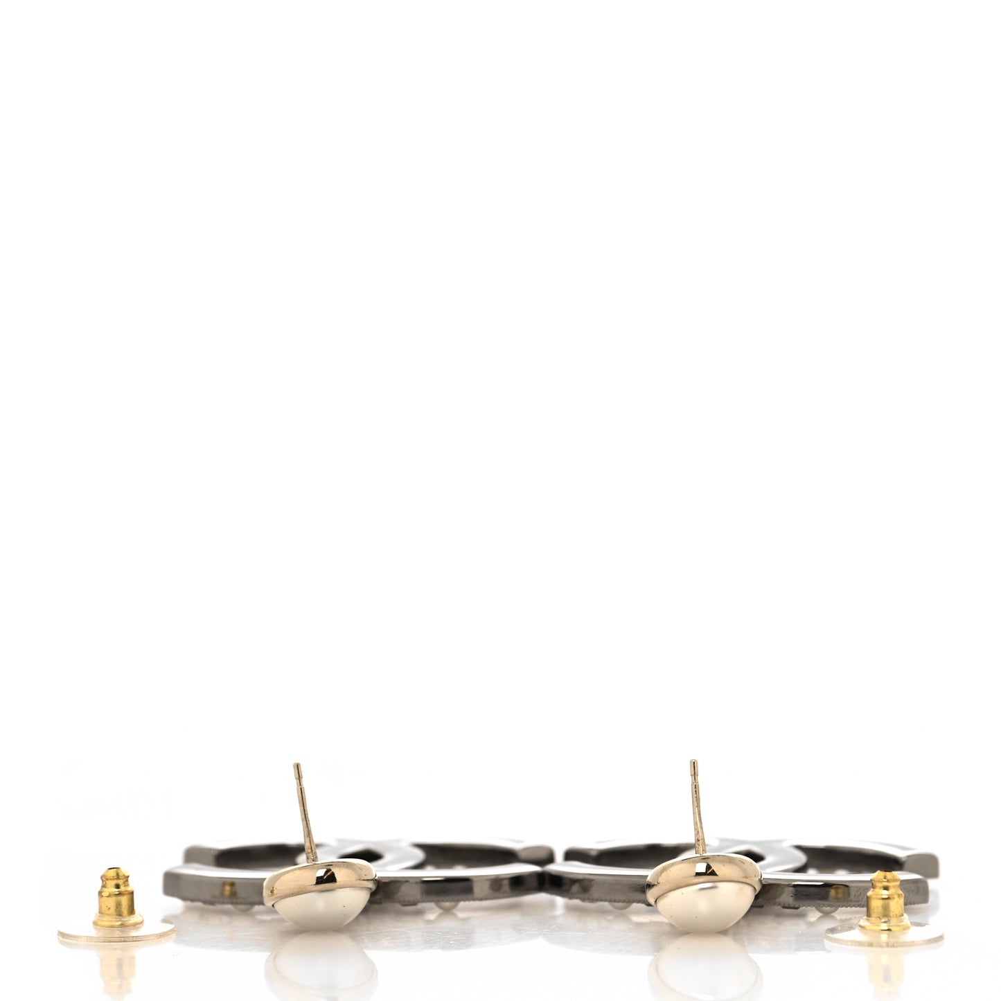 Crystal Baguette Pearl Bright Young Things CC Drop Earrings Silver