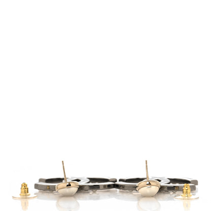 Chanel Crystal Baguette Pearl Bright Young Things CC Drop Earrings Silver 3 of 4