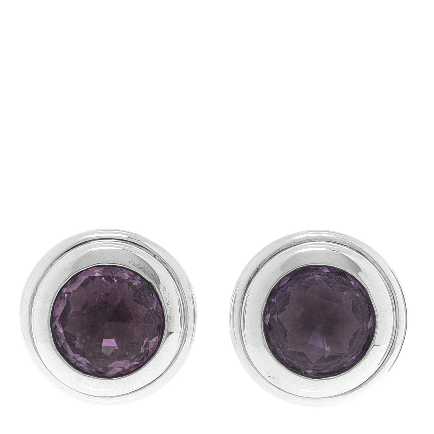 Sterling Silver Amethyst Bedeg Batu Stud Earrings