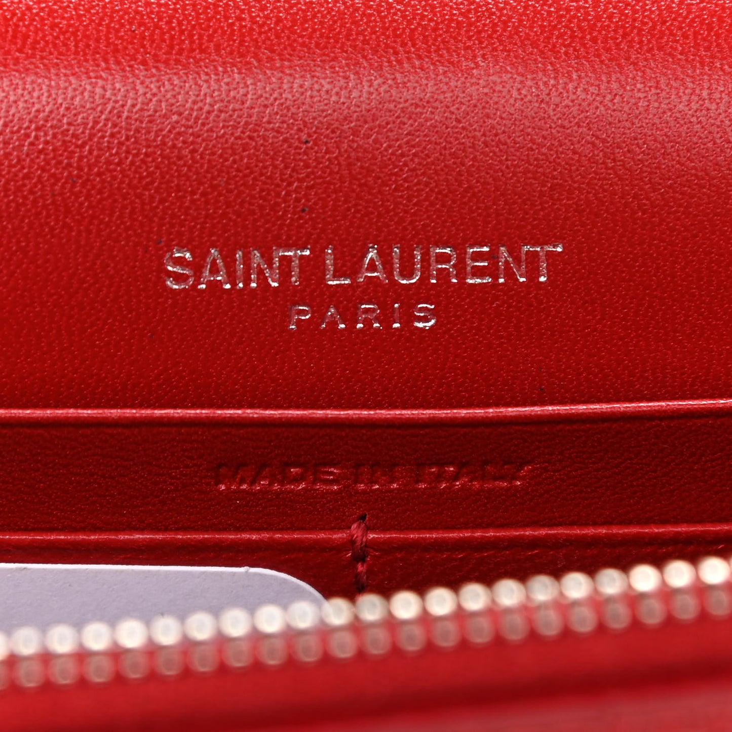 Calfskin Crocodile Embossed Kate Monogram Tassel Chain Wallet Red