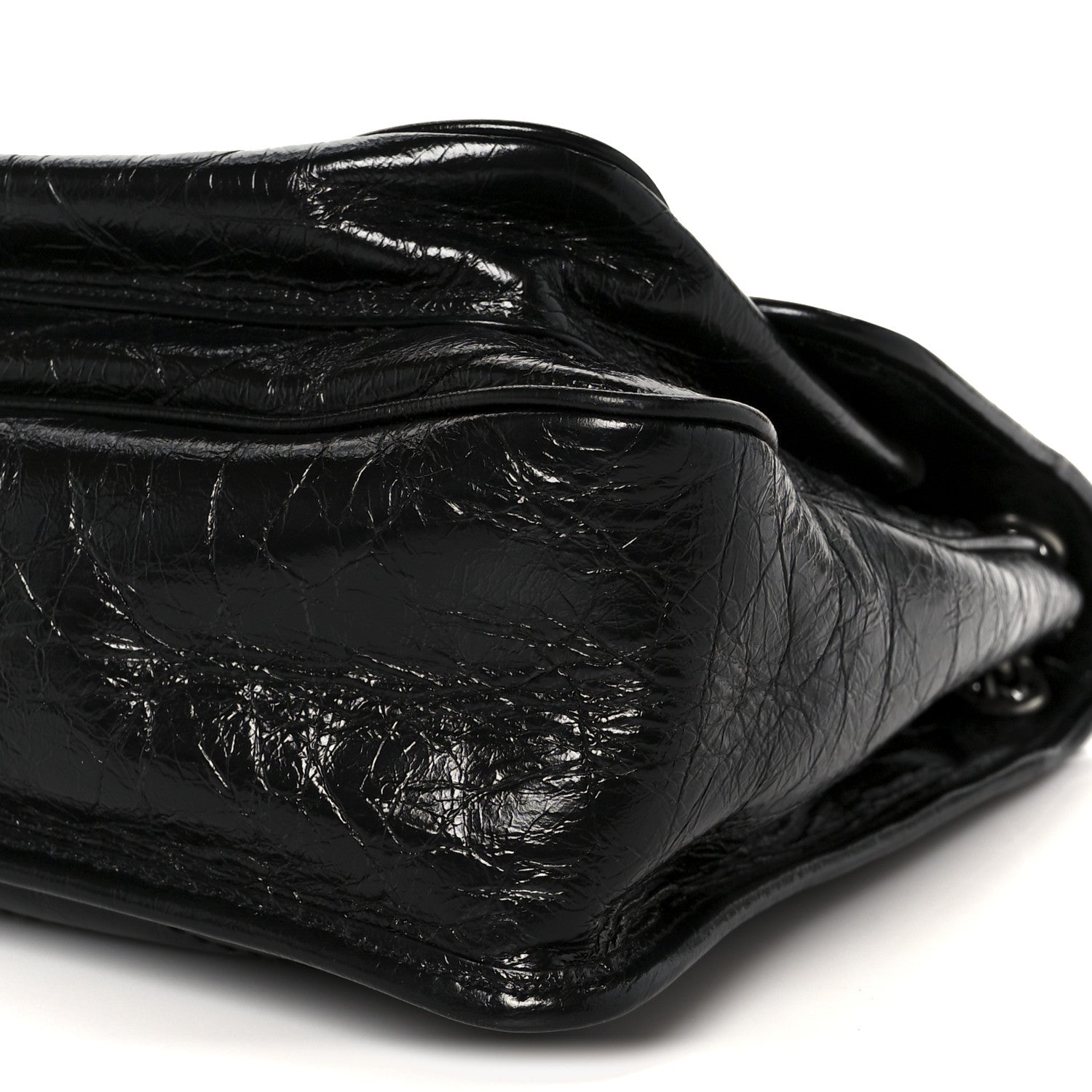 Saint Laurent Crinkled Calfskin Matelasse Monogram Large Niki Chain Satchel Black 11 of 12