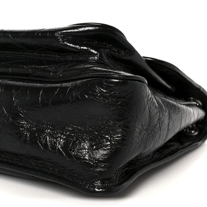 Saint Laurent Crinkled Calfskin Matelasse Monogram Large Niki Chain Satchel Black 11 of 12