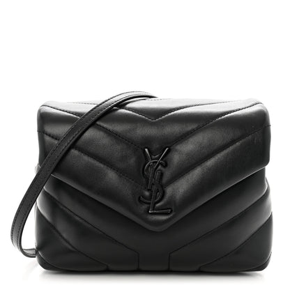 Saint Laurent Calfskin Y Quilted Monogram Monochrome Toy Loulou Crossbody Bag Black 1 of 15