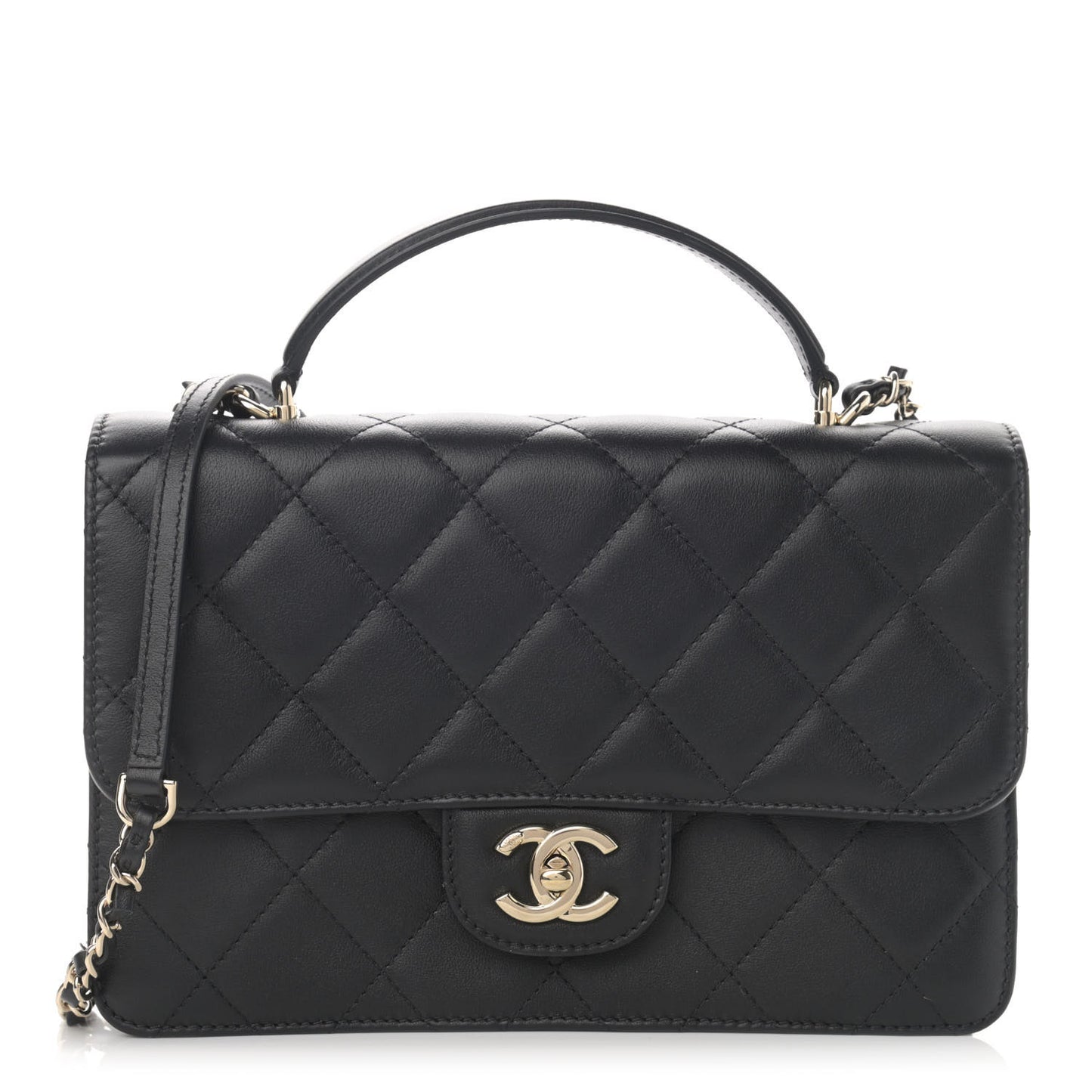 Calfskin Quilted Coco Lady Flap Black