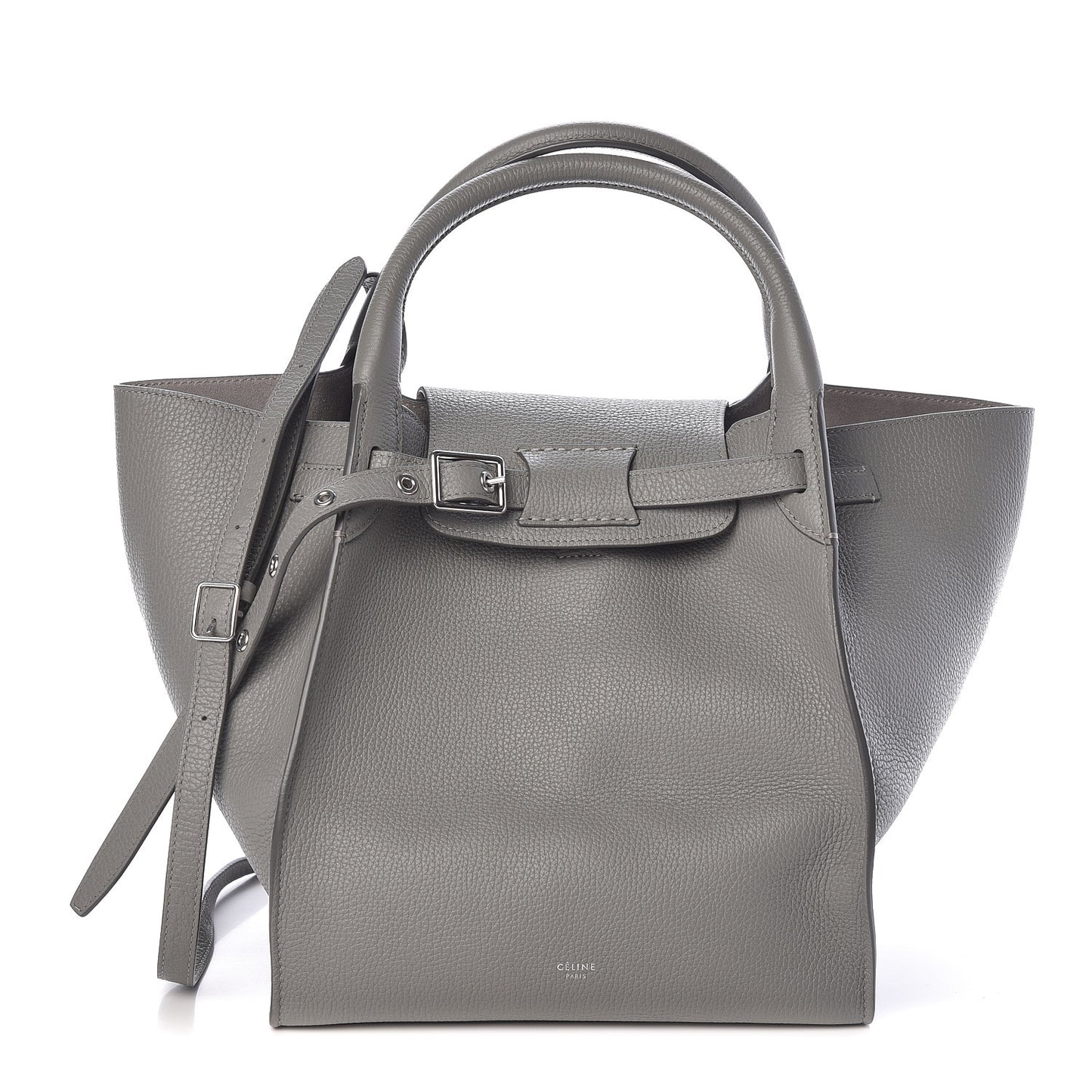 Supple Grained Calfskin Small Big Bag Grey