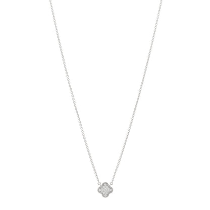 Van Cleef & Arpels 18K White Gold Diamond Pure Alhambra Pendant Necklace 1 of 4