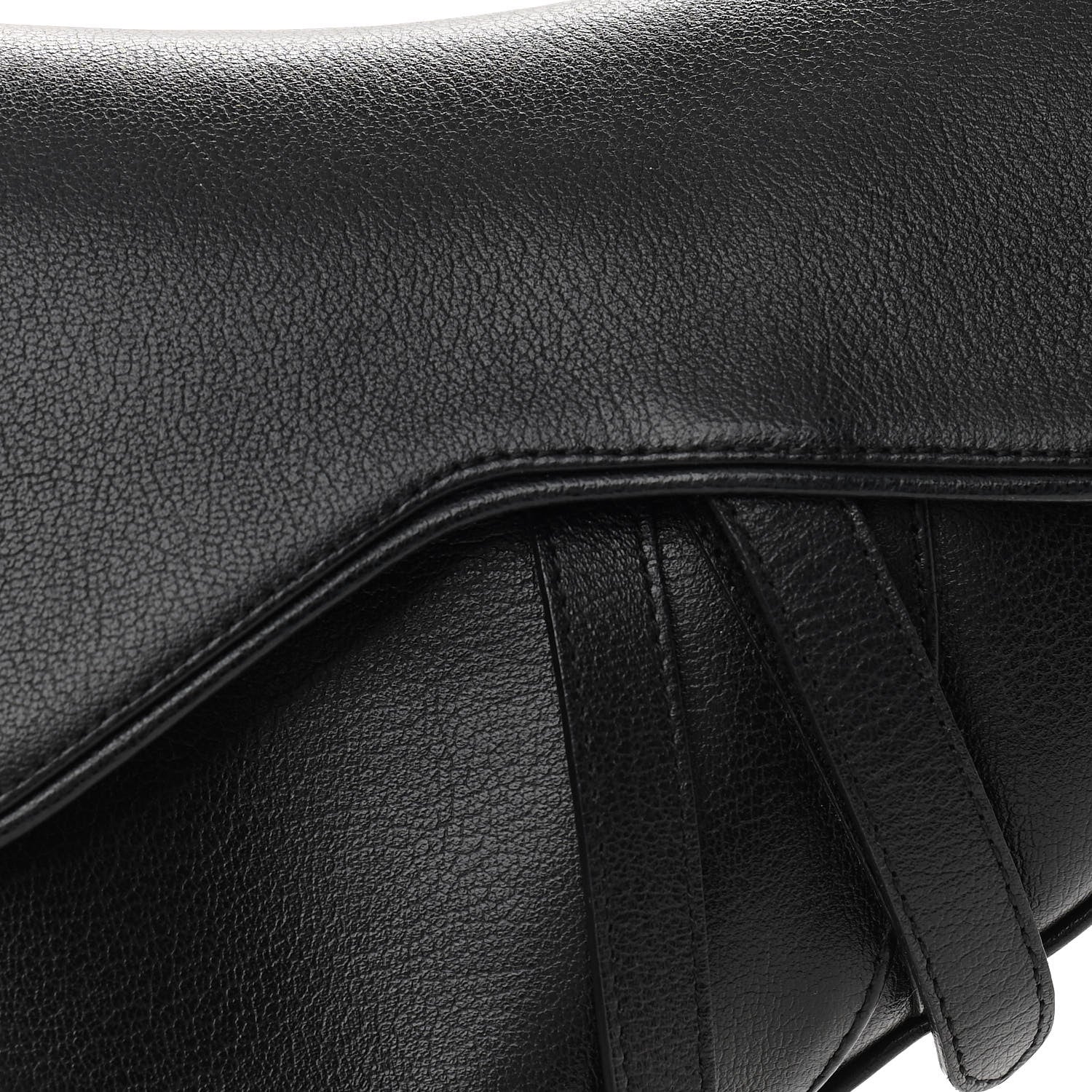 Christian Dior Calfskin Saddle Bag Black 8 of 11