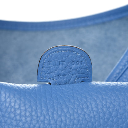 Hermes Taurillon Clemence Amazone Evelyne III PM Bleu Paradis Bleu Saphir 7 of 9
