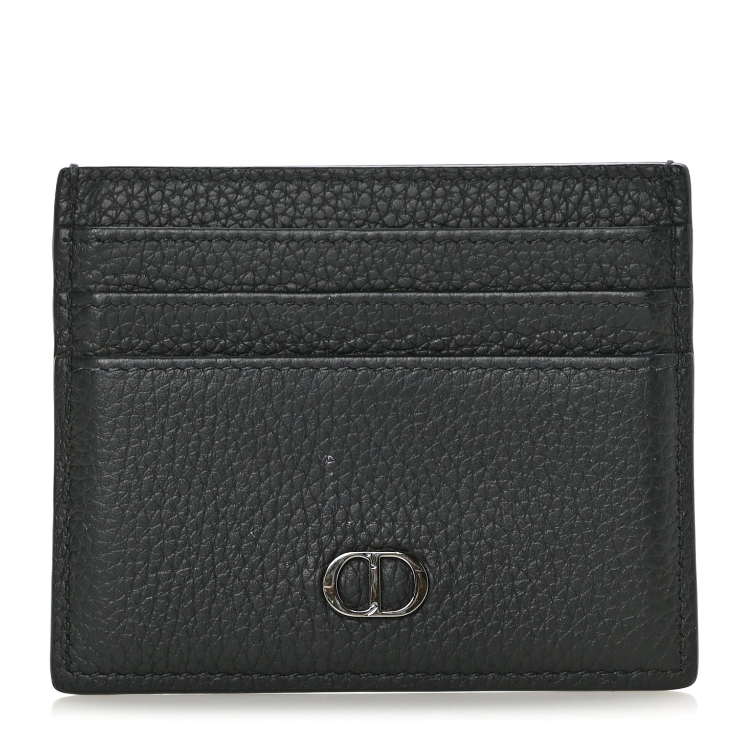 HOMME Grained Calfskin CD Icon Card Holder Black