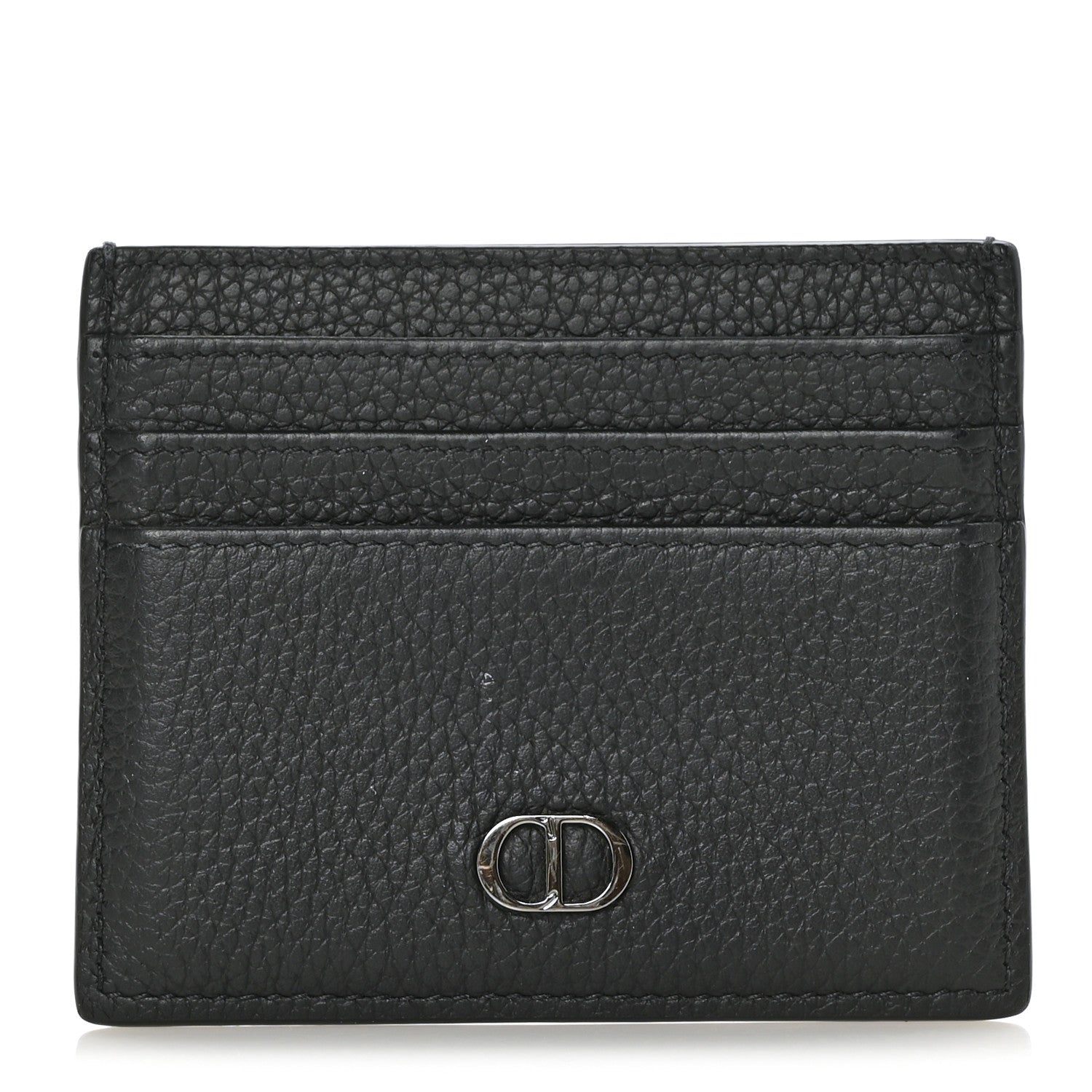 Christian Dior HOMME Grained Calfskin CD Icon Card Holder Black 1 of 9