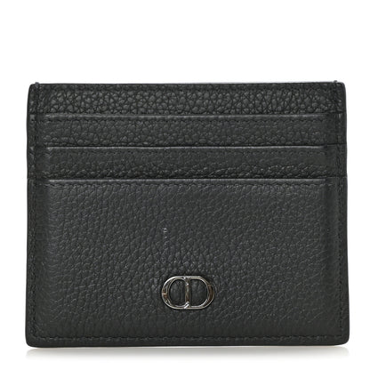 Christian Dior HOMME Grained Calfskin CD Icon Card Holder Black 1 of 9