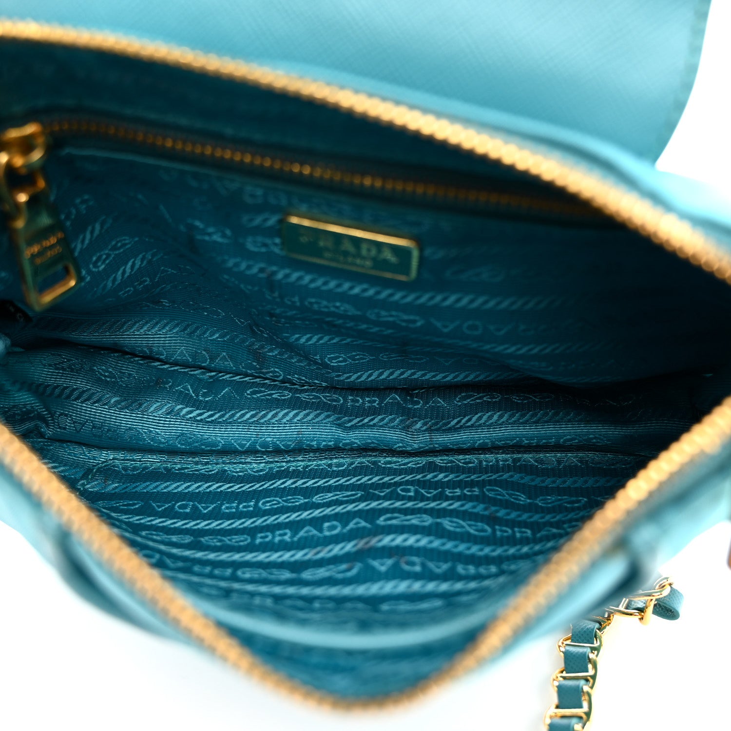 Prada Tessuto Nylon Saffiano Crossbody Bag Turchese 5 of 14