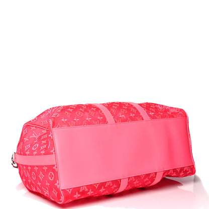 Louis Vuitton Monogram Fluo See Through Keepall Bandouliere 50 Rose 4 of 11
